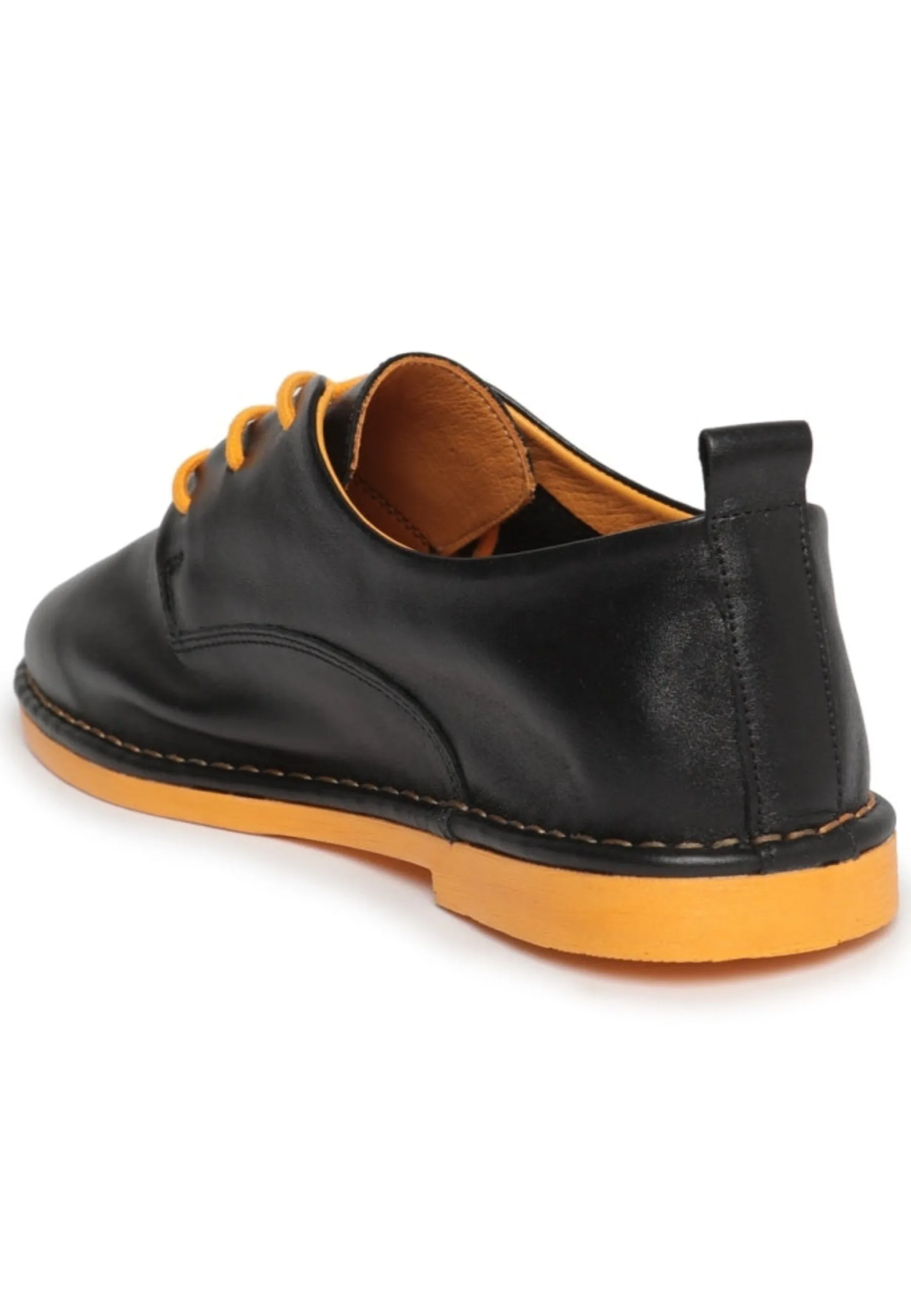 Vibrant Leather Oxford Shoes - Black