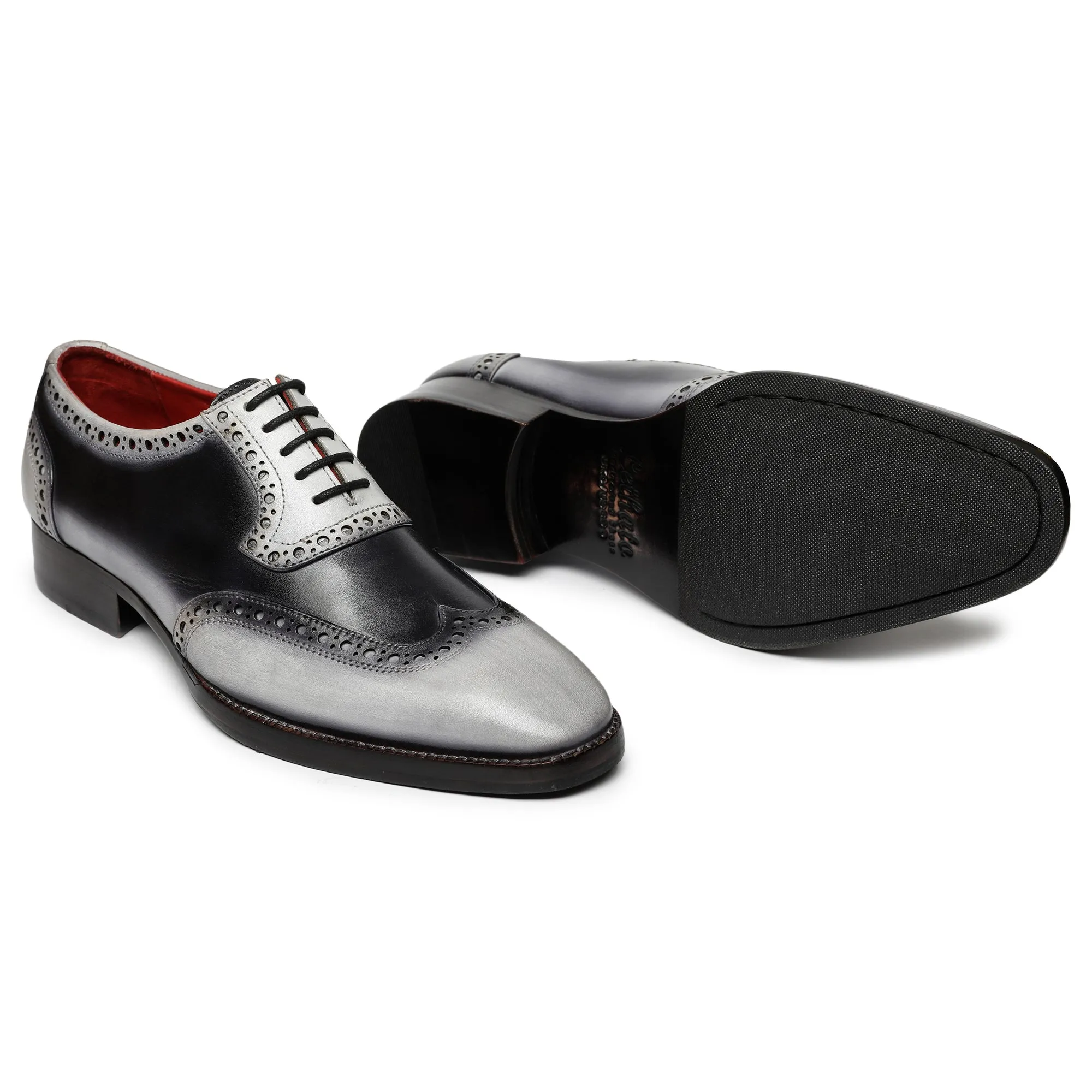 Wingtip Brogue Oxford- Grey & Black