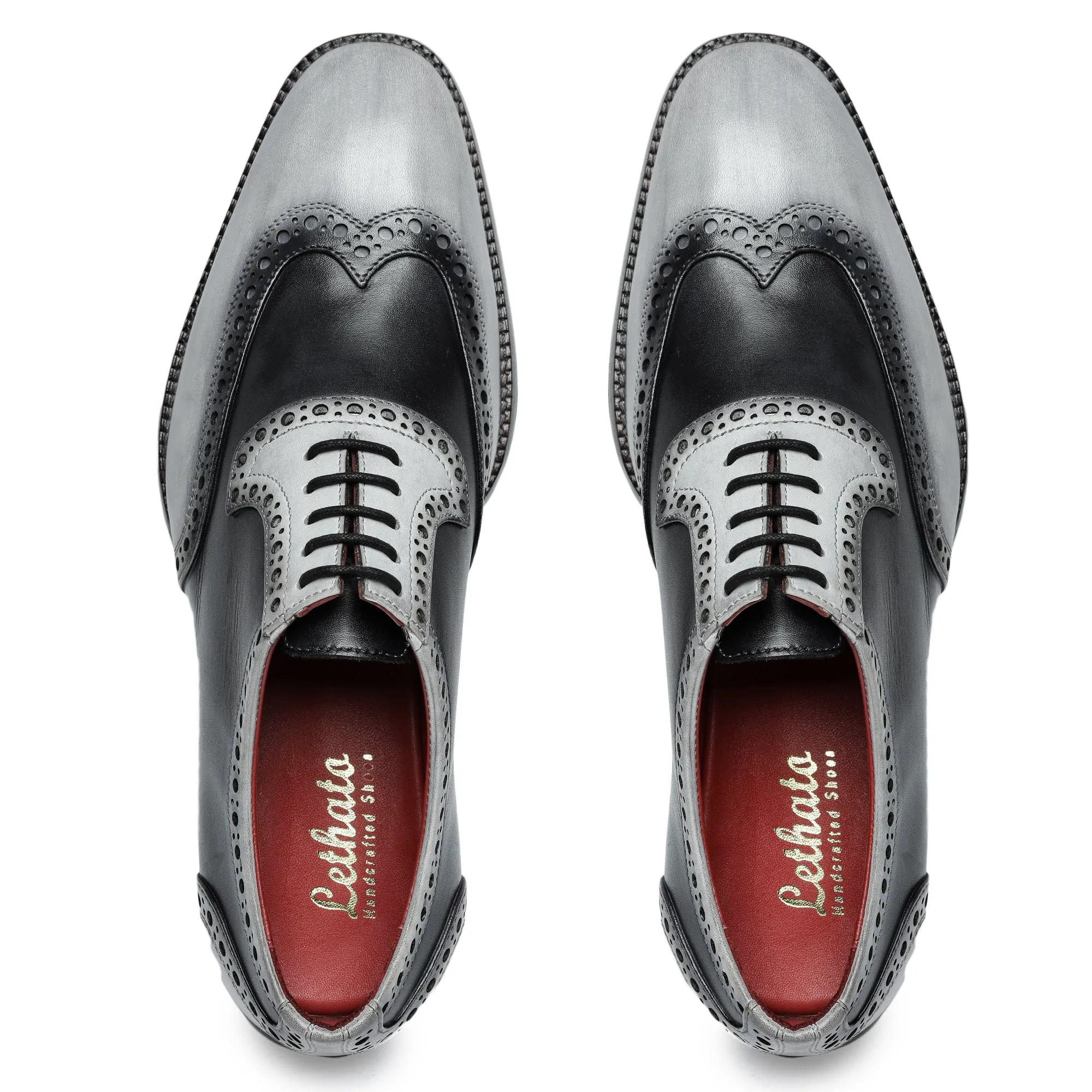 Wingtip Brogue Oxford- Grey & Black