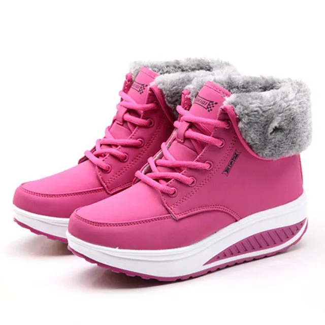 Women Boots Platform Women Shoes Plush Warm Snow Boots