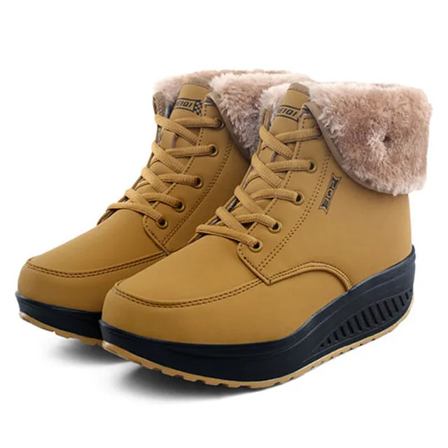 Women Boots Platform Women Shoes Plush Warm Snow Boots