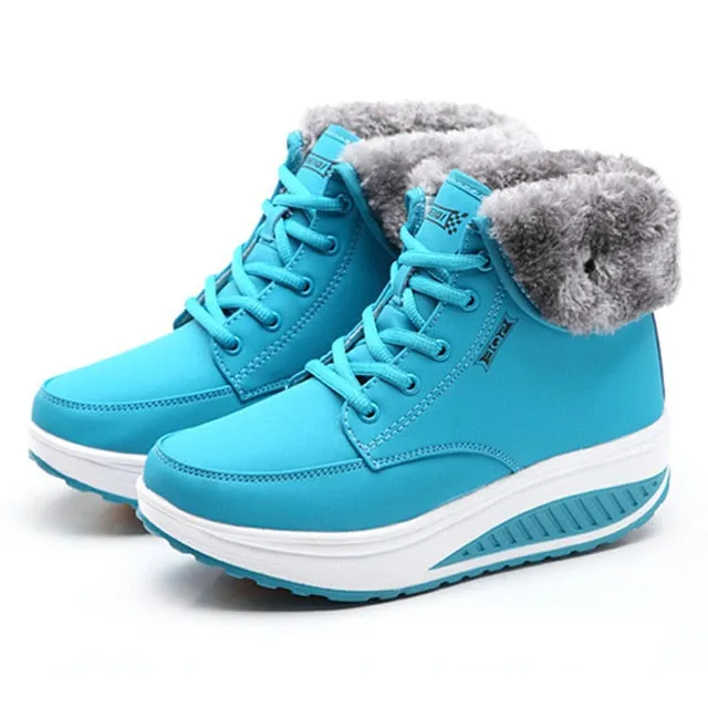 Women Boots Platform Women Shoes Plush Warm Snow Boots