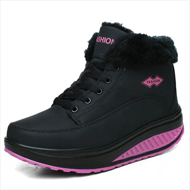 Women Boots Platform Women Shoes Plush Warm Snow Boots