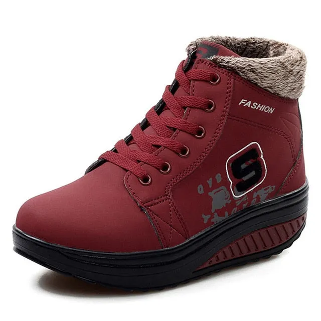 Women Boots Platform Women Shoes Plush Warm Snow Boots