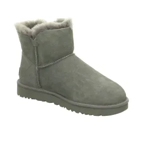 Women's Shoes UGG MINI BAILEY BUTTON II Suede & Sheepskin Boots 1016422 GREY