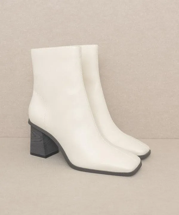 Womens Square Toe Ankle Boots