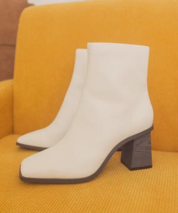 Womens Square Toe Ankle Boots