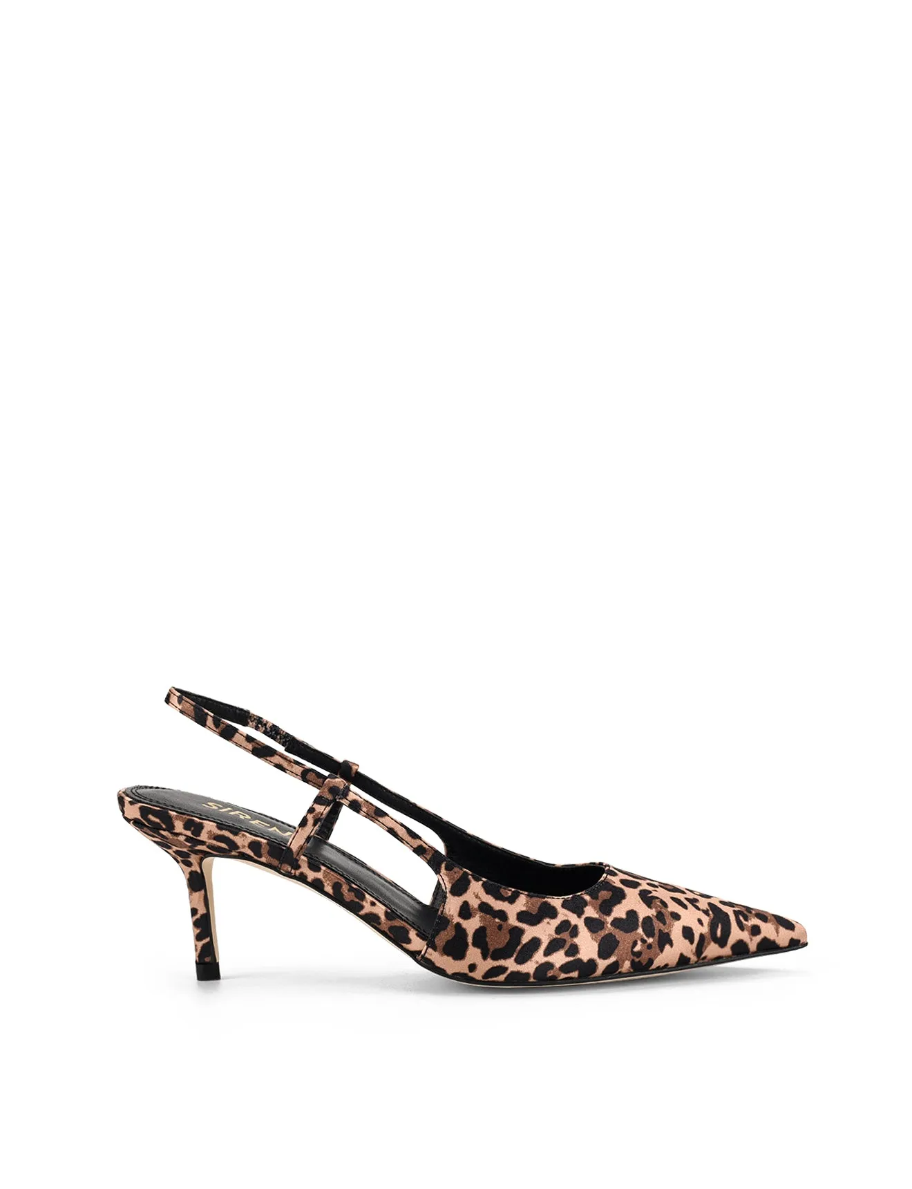 Yohana Heeled Slingback - Leopard Satin