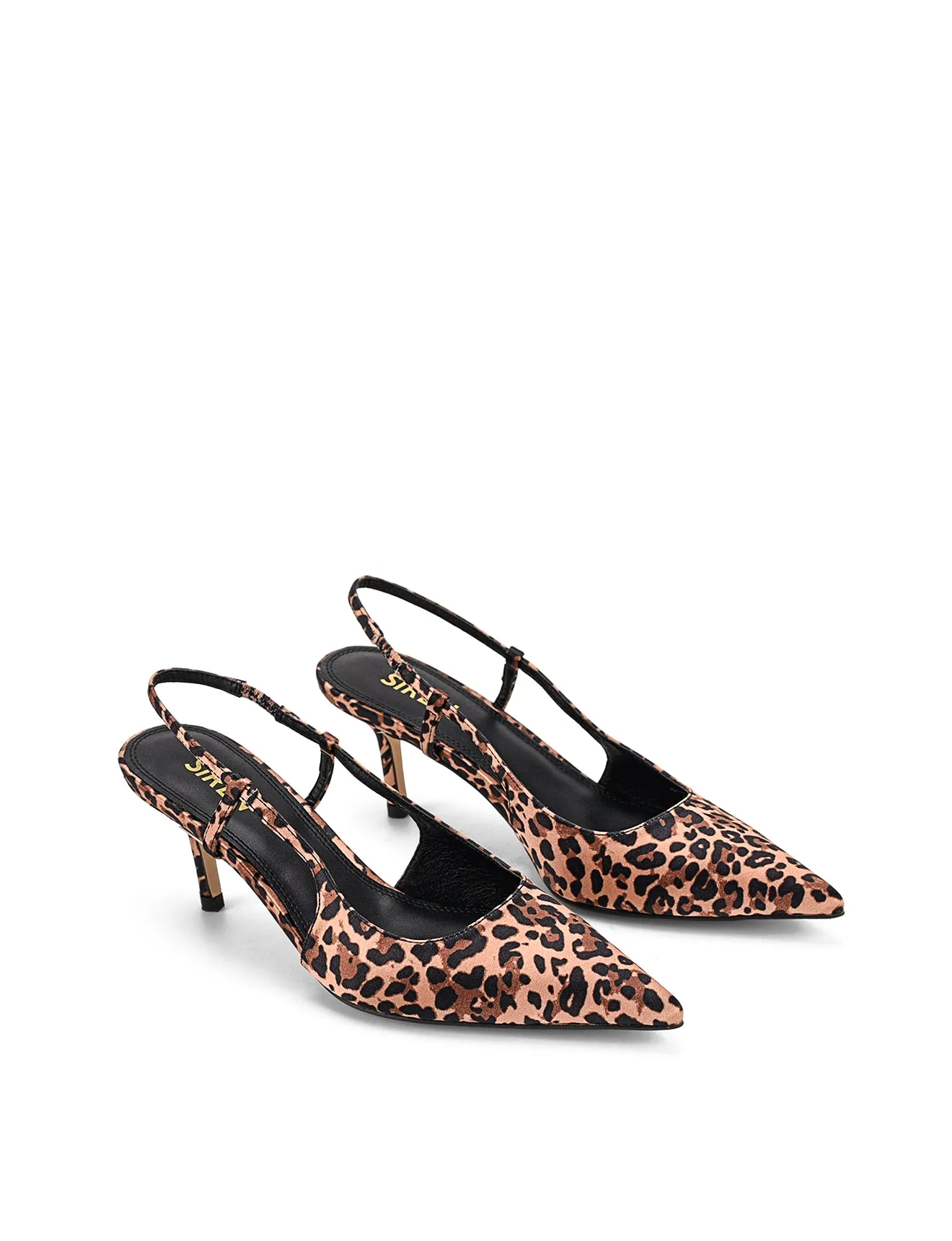 Yohana Heeled Slingback - Leopard Satin